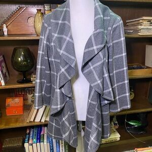 Calvin Klein Gray and White Geometric Cardigan